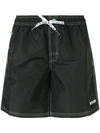 MSGM MSGM STRIPE DETAIL SWIM SHORTS - BLACK