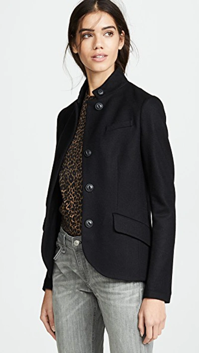 Rag & Bone Slade Wool Stand-collar Blazer In Black
