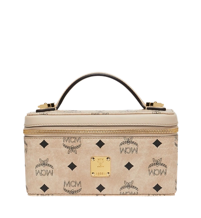 Mcm Rockstar Vanity Case In Visetos Original In Beige