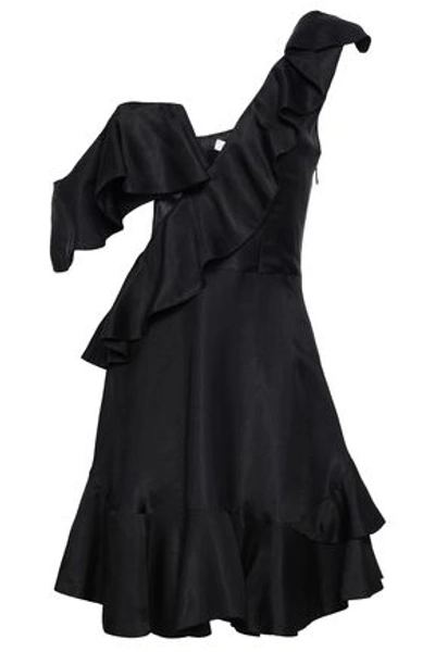 Zimmermann Cutout Polka-dot Twill Mini Dress In Black