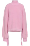 PAPER LONDON PAPER LONDON WOMAN CANDYFLOSS RIBBED WOOL TURTLENECK SWEATER BABY PINK,3074457345619965783