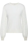 ZIMMERMANN CORDED LACE-PANELED KNITTED SWEATER,3074457345620233624