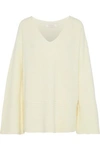 ZIMMERMANN ZIMMERMANN WOMAN OVERSIZED RIBBED WOOL AND CASHMERE-BLEND SWEATER IVORY,3074457345620234119