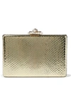 OSCAR DE LA RENTA WOMAN METALLIC PYTHON CLUTCH GOLD,US 9057334113476241