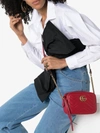 Gucci Red Marmont Leather Cross Body Bag In Red