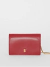 BURBERRY Leather Card Case with Detachable Strap