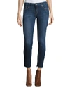 Mother The Stunner High Rise Ankle Fray Jeans (moon Dark) In Girl Crush