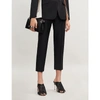 ALEXANDER MCQUEEN STRIPED HIGH-RISE CROPPED WOVEN TROUSERS
