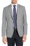 TED BAKER JAY TRIM FIT WINDOWPANE WOOL SPORT COAT,TB83206 452