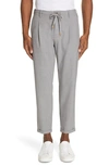 Eleventy Stretch Wool Jogger Dress Pants In Light Grey