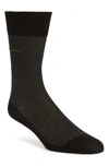 Hugo Boss Dean Micro Grid Dress Socks In Black