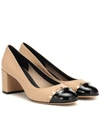 Ferragamo Avella Patent-trim Leather Pumps In Beige