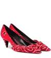 Saint Laurent Charlotte 55 Printed Pumps In Red