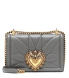 Dolce & Gabbana Medium Devotion Bag In Quilted Nappa Leather In Grey