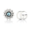 Gucci Gg Marmont & Flower Mismatched Sterling Silver Stud Earrings In Silver