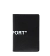 OFF-WHITE QUOTE LEATHER PASSPORT HOLDER,P00361258