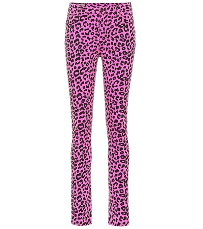 Gucci Leopard Print High-waisted Skinny Jeans In Pink
