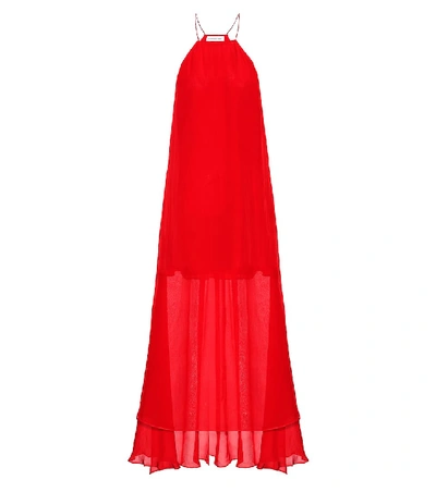 Alexandra Miro Sophia Silk Organaza Maxi Dress In Red