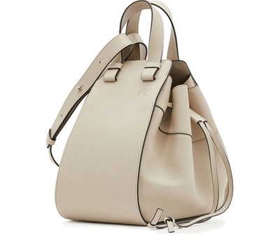 Loewe Mini Hammock Leather Top Handle Bag In Light Oat