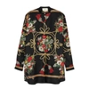 Gucci Intrigue Floral And Tassel Print Button-front Blouse In Black