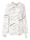 BALENCIAGA OVERSIZED LOGO PRINTED SHIRT,10825712