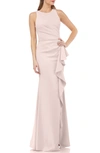 Carmen Marc Valvo Infusion Carmen Marc Valvo Couture Infusion Ruffle Gown In Dusty Rose