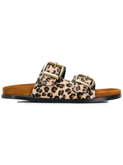 Avec Modération Vail Leopard Print Fussbett Sandals - 棕色 In Brown