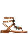 ASH ASH PANDORA BEADED SANDALS - 棕色