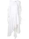 LOEWE LOEWE ASYMMETRIC GATHERED DRESS - 白色