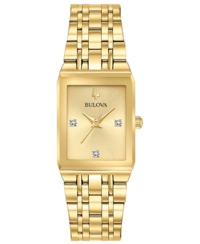 Bulova Women's Futuro Diamond-accent Gold-tone Stainless Steel Bracelet Watch 20.5x31.5mm