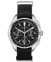 BULOVA MEN'S CHRONOGRAPH LUNAR PILOT ARCHIVE SERIES BLACK POLYESTER STRAP WATCH 45MM