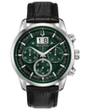 Bulova Sutton Classic Big Date Dark Green Dial Chronograph, 44mm In Black