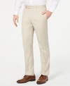 Calvin Klein Men's Slim-fit Performance Stretch Wrinkle-resistant Solid Dress Pants In Tan