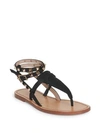 VALENTINO GARAVANI Rockstud Double Pebbled Leather Wrap Thong Sandals