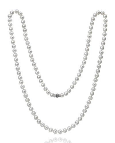 Assael 36" Akoya Cultured 8mm Pearl Necklace With White Gold Clasp