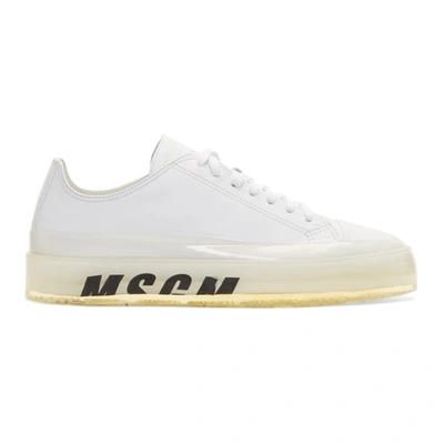 Msgm Low-top Logo-print Trainers In White