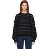 ACNE STUDIOS ACNE STUDIOS BLACK AND BLUE KASSIDY STRIPED SWEATER