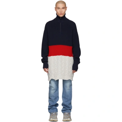 Balenciaga Mixed Wool And Cotton Sweater In Black