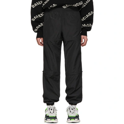 Balenciaga Black Zipped Track Lounge Trousers In 1000 Black