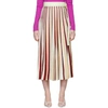 MONCLER GENIUS MONCLER GENIUS BEIGE AND BURGUNDY KNIT SKIRT