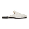 Bottega Veneta Fiandra Intrecciato Leather Backless Loafers In White