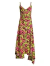 MICHAEL KORS Daisy Floral Crepe De Chine Asymmetric Dress