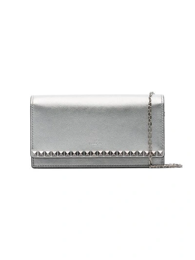 Valentino Garavani Garavani Metallic Rockstud Embellished Chain Strap Leather Shoulder Bag