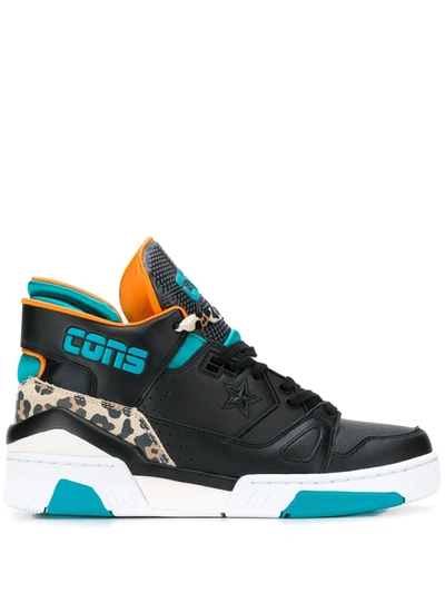 Converse Erx 260 Leopard High Top Sneakers In Black