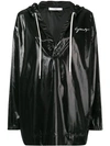 GIVENCHY GIVENCHY OVERSIZED HIGH-SHINE HOODED TOP - 黑色