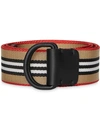 BURBERRY ICON STRIPE DOUBLE D-RING BELT