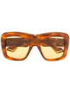 GUCCI GUCCI EYEWEAR OVERSIZE SQUARE-FRAME SUNGLASSES - BROWN