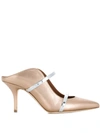 Malone Souliers Metallic Leather Maureen Mules 70 In Brown