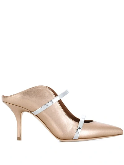 Malone Souliers Maureen Pointed Mules In Gold