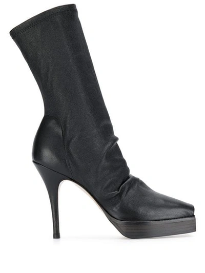 Rick Owens High Heeled Boots In Black